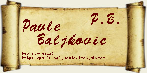 Pavle Baljković vizit kartica
